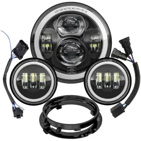 Gy100041 Kxgty 7 Inch Motorcycle Led Headlight 4.5 Fog Passing Lamps Dot Kit For Harley Dav