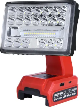 Lambrix 313095845839 18w 2000lm Cordless Led Work Light Compatible With Milwaukee 18v Batteries 90 A