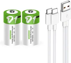 12000mwh Lankoo 604697252386 Usb D Lithium Ion Rechargeable Battery High Capacity 1.5v