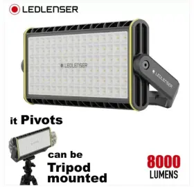 Af12r Ledlenser 8000 Lumens Work Area Light Rechargeable And Ac Powered New
