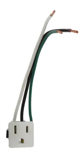 1374-1w Leviton 078477124307 15a 125v Snap-in Receptacle Grounding White