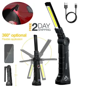 Lhotse 762763761696 L Mpara De Luz Led Cob 360 Giratorio Magn Tica Para Trabajo Recargable Linternas