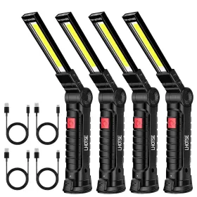 Lhotse 787997536230 Tool Gifts For Men Dad Led Work Light 4 Pack Rechargeable Flashlight With Ma