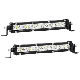 7in-slim-bar Lightboss Slim Led Light Bar Pods 7 Inch 6000lm Flood Beam 12v 24v 36v 48v Off-roading