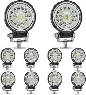 Likesafe 313049684606 Led Tractor Work Lights 4 Inch 99w Round Off Road Spot Flood Beam Po