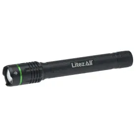 25195 Litezall Thin Rechargeable Flashlight 2000 Lumens Aluminum Black