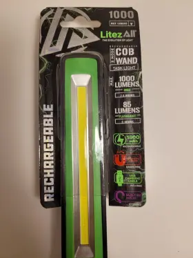 27847 Litezall Rechargeable Led Worklight Wand 1000lm Magnetic Hook Green/black