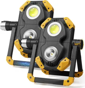 Litinigear 744759818188 2 Pack 2500lm Magnetic Rechargeable Work Light Led With