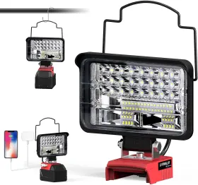 Sku066970010 Livowalny Cordless Led Work Light For Milwaukee 18v 68w 6800lm 5 Inch Battery
