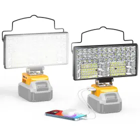 Sku067610004 Livowalny 100w Led Work Light For Dewalt 20v Battery 2pcs 10000lm Flashlight With Usb