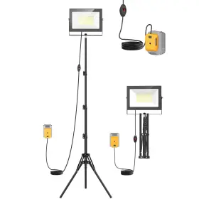 Sku070610002 Livowalny 10000lm Led Work Lights With Stand Compatible Dewalt 20v Battery 100w P