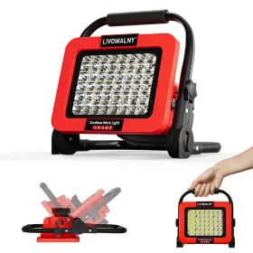 Sku070990001-us-fba-8 Livowalny 60w 6000lm Work Light For Milwaukee 18v Battery Cordless Flood Lights Ca