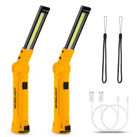 Lmaytech 708082108187 Tool Gifts For Men Rechargeable Led Work Lights 2-pack Magnetic Base Christ