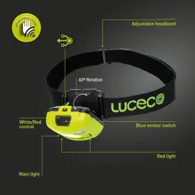Luceco 015056642307 Inspection Led Head Torch 3w Usb Charge Motion Sensor