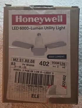 990286868 Lumen Honeywell Led 6000 Utility Light 3-leg Lasts 45 Years 600 Watt Eq. New