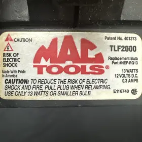 Tlf2000 Mac Tools Rare Made Usa 12v Light Flashlight Cordless Rechargeable Drill