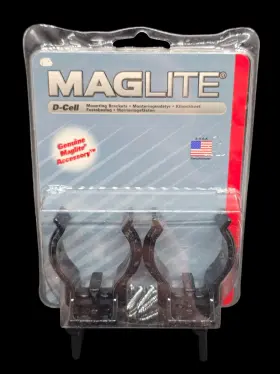 Asxd026c Mag-lite Genuine Maglite Black Universal Mounting Brackets For D-cell Flashlight New