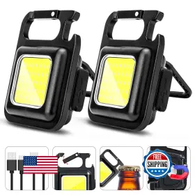 B0bl96cn37 Makdak Cob Rechargeable Keychain Flashlight 2-pack Super Bright Led Work Light