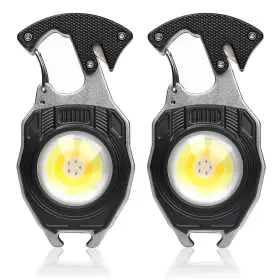 W5147 Makdak Cob Keychain Work Light 2pc Rechargeable Edc Flashilight 7 Mo