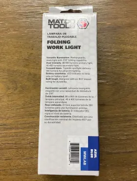 Matco Tools 613364240694 Mwlab Blue Usb Rechargeable 950 Lumen Led Folding Work Light