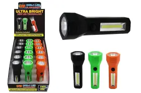 08-1612 Max Force Diamond Visions Cob 1 Led Flashlight In Assorted Colors