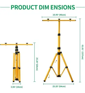 8905 Mcwofi Adjustable Tripod Stand Heavy Duty Steel Wide Base For Led Work Lights