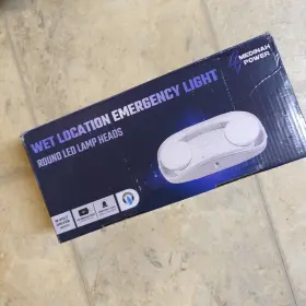 Medinah Power 810122180791 Integrated Led Emergency Light 2 Round Adjustable Lamps Pack
