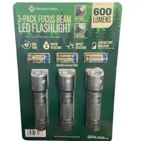 990009610 Members Mark 600 Lumen Led Flashlight Set Pack Of 3