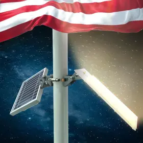 A280x-fp Mii-pwr Flag Pole Light Solar Powered Outdoor Waterproof Auto Work Dusk To Dawn 36led