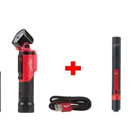 2113-21-2105 Milwaukee Flashlight 500-lumens Pivoting Head Rechargeable With Pen Light Black