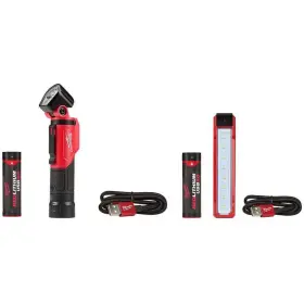 2113-21-2112-21 Milwaukee Flashlights 1.375 Inch 500 Lumens Led Pivoting Lithium-ion Aluminum Red