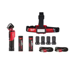 2113-21-2115-21 Milwaukee Flashlight With Low-profile Hat Headlamp 1.375 Inch Aluminum Red 2-pack