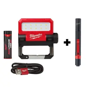 2114-21-2105 Milwaukee Usb Pivoting Flood Light Standard With Aluminum Pen And Clip Black