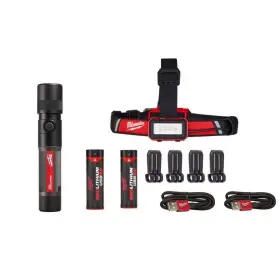 2115-21-2161-21 Milwaukee Headlamp 600-lumens Usb Low-profile With 1100 Lumens Flashlight 2-pack
