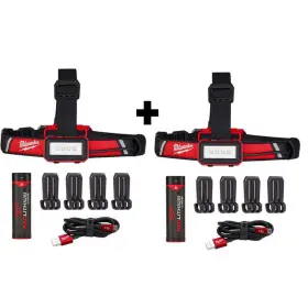 Milwaukee 211521211521 600 Lumens Led Redlithium Usb Low-profile Hard Hat Headlamp 2-pack