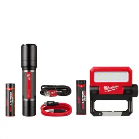 2114-21 Milwaukee 2162-21 2 000 Lumens Redlithium Usb Slide Focus Flashlight And 550 Led Pivoting