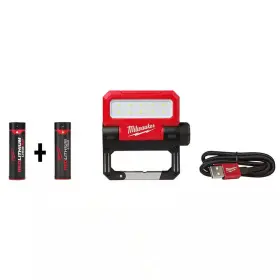 Milwaukee 313110099025 550 Lumens Led Redlithium Usb Pivoting Flood Light With Extra 3.0 Ah Battery