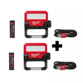 2114 Milwaukee 445043851814 550 Lumens Led Redlithium Usb Pivoting Flood Light 2 Pack 21