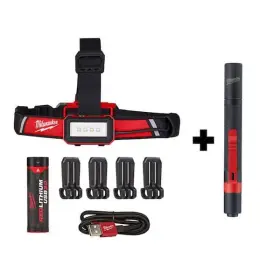 Milwaukee 888234567779 600 Lumens Led Usb Low-profile Hard Hat Headlamp With 100 Pen Light