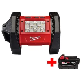 Milwaukee 895101015264 M18 18-volt Lithium-ion Cordless 1300-lumen Led Flood Light With 3.0ah Battery