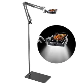 Mionondi 795847435169 Floor Overhead Phone Tripod With Rechargeable Light For Cooking Videos Move