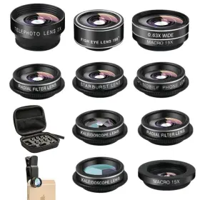 Mocalaca 664271502962 Phone Camera Lens 11 Lenses Kit Clip On Fisheye/macro/wid