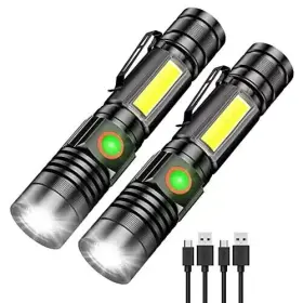 Morezra 791296540331 Small Flashlight Rechargeable Magnetic Led 2 Pack