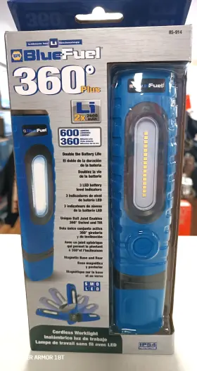 85-914 Napa 026666329330 Bluefuel 360 Plus 600 Lumen Swivel And Tilt Rechargeable 16 Led Work Light