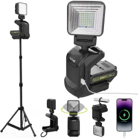 Nt10001 Narbell Rechargeable Cordless Led Work Light With Stand 1500/3000lm Ac&dc Working Mod