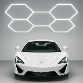 C202-5hex-pc Neatfi Zt/c202-5hex-pc Led Hexagon Garage Lights 6500k 192w Honeycomb Ceiling Light For Car Detai