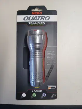 5561 Nebo #5561 Quatro 75 Lumen Led Aluminum Flashlight Magnetic Base Multi-color Aaa