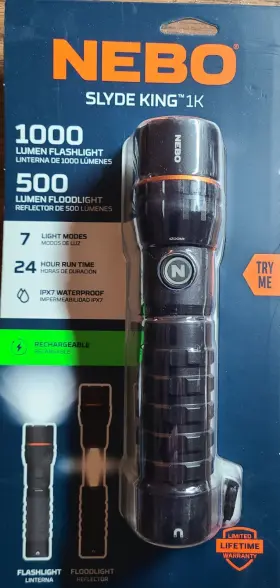Nebo 645397943082 Slyde King 1k Rechargeable Flashlight