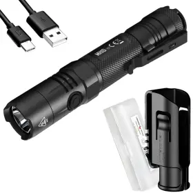 B0891j738h Nitecore Mh10 V2 Rechargeable Flashlight 1200 Lumen Led Usb-c Charging Side