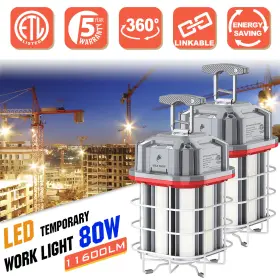 Nuoguan Ng-twg-80w-5k-120v-led##65 2pack- 80w Led Temporary Work Light Construction Jobsite Lights 5000k Linkable